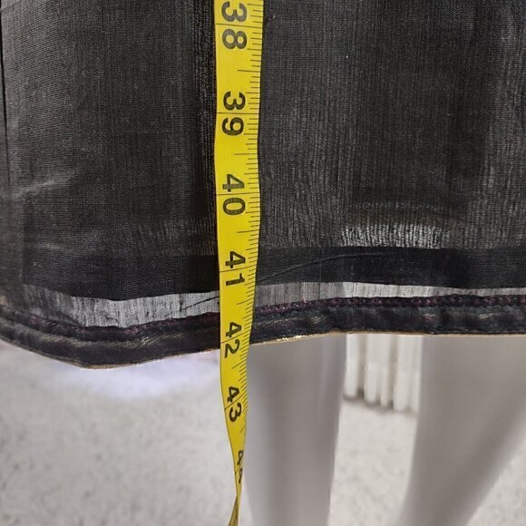 Artisanal Embroidered Linen Dress with Magenta Silk Sleeves Size M (Approximate) - Picture 8 of 16